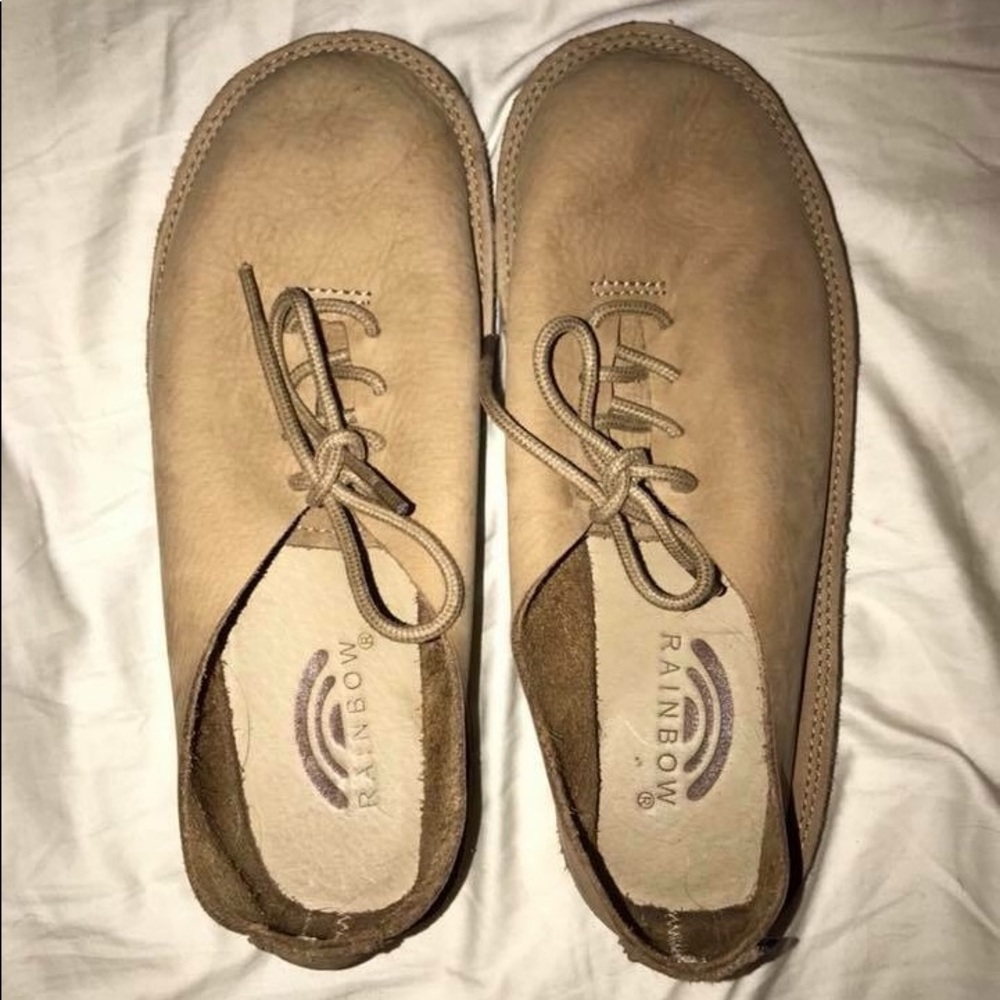 Rainbow slip ons